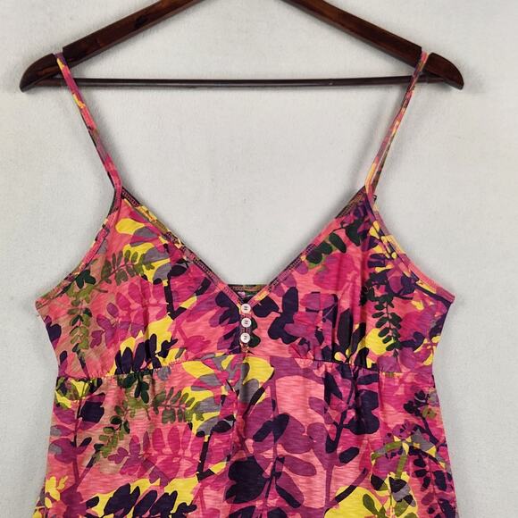 Lucky Brand Babydoll Slip Dress Women M Multicolor Floral Spaghetti Strap - Picture 4 of 15